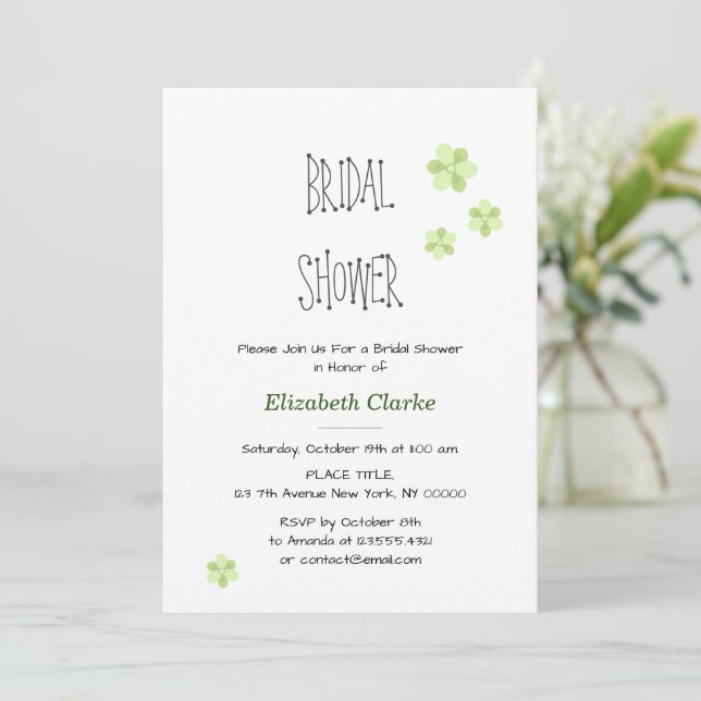 Elegante Y Alegre Invitación A La Ducha Bridal (Anverso de pie)