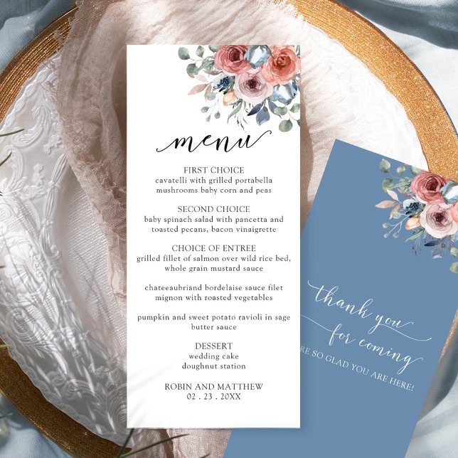 Elegante y alegre menú floral Boda (Subido por el creador)