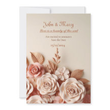 Elegante y atractiva invitación de boda con 3d