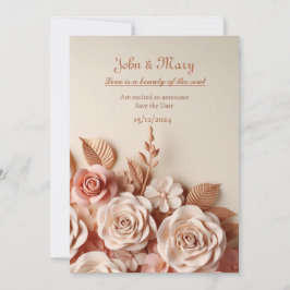 Elegante y atractiva invitación de boda con 3d