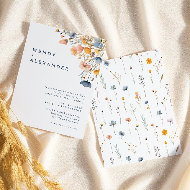 Elegante y audaz invitación a la boda floral (Subido por el creador)