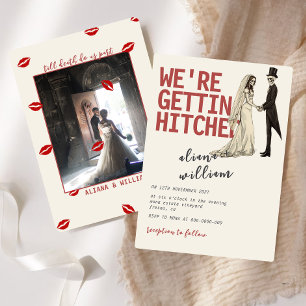 Elegante y audaz invitación a la boda gótica de Ha