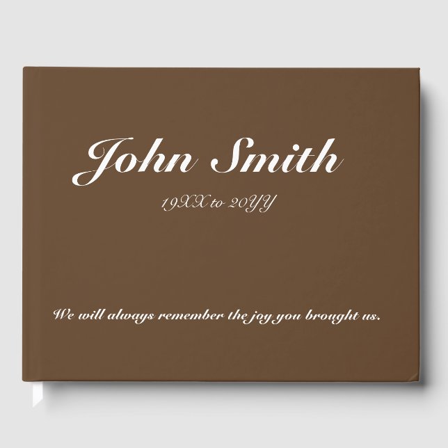 Elegante y básico libro de invitados de funerales (Anverso)