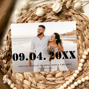 Elegante y Chic Letra Negrita Anuncio de boda para