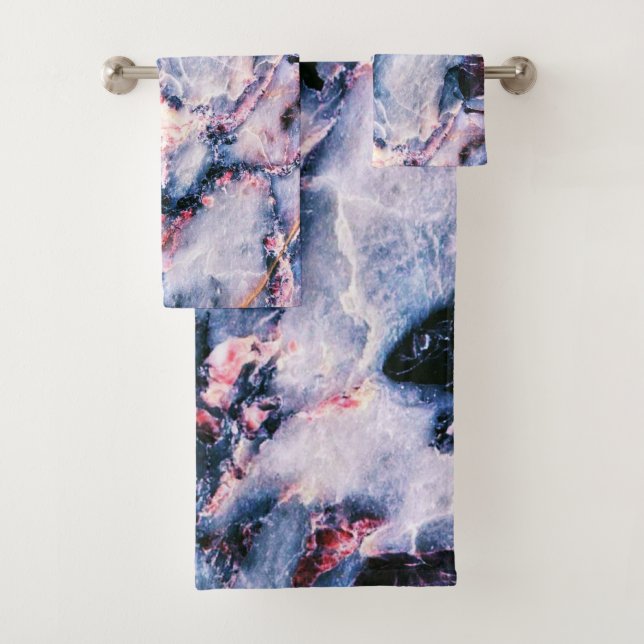 Elegante y colorida Mármol blanco azul y rosa (In situ)