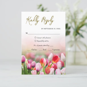 Elegante y colorida tarjeta RSVP de Tulip Florals