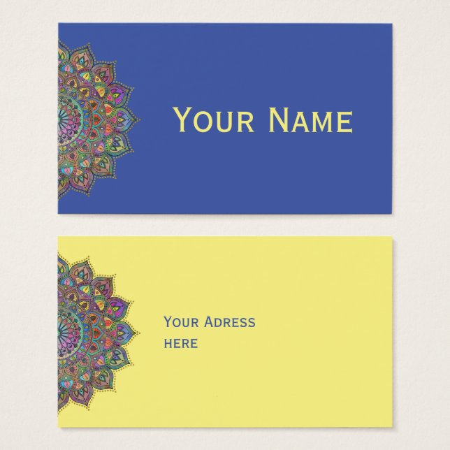 Elegante y colorido Mandala estilo India 1 (Anverso y reverso)
