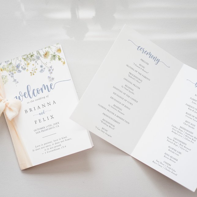 Elegante y colorido programa de matrimonio plegado (Subido por el creador)