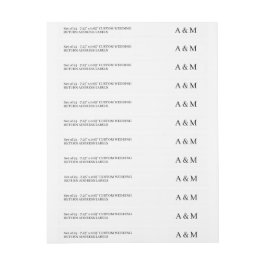 Elegante y delgada dirección de retorno de boda pe