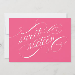 Elegante y delicioso dulce rosa 16 invitaciones a 
