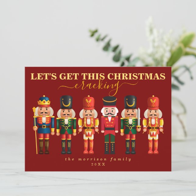 Elegante y divertida Navidad Red Nutcracker (Anverso de pie)