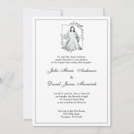 Elegante y divino invitación a la boda de piedad