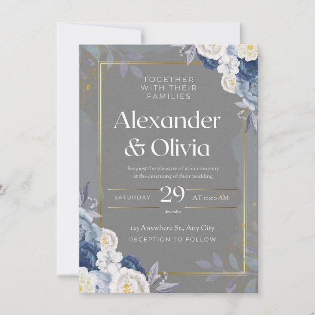 Elegante y Ecológico: Invitaciones de Boda Digital (Anverso)
