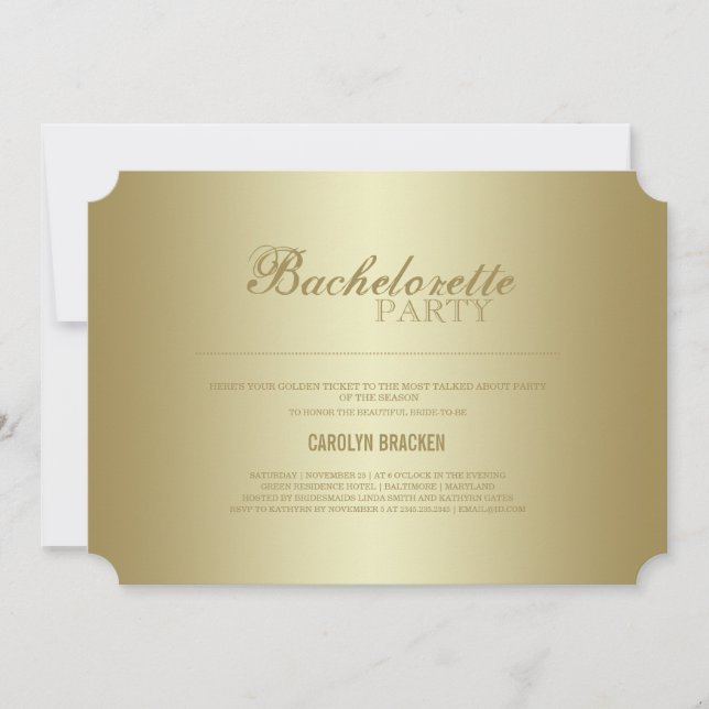 Elegante y elegante| Billete de oro| Invitación a  (Anverso)