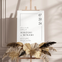 Elegante y elegante con Boda de contorno blanco