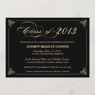 Elegante y elegante invitación a graduación de Bla