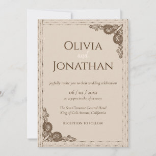 Elegante y elegante invitación a la boda con decor