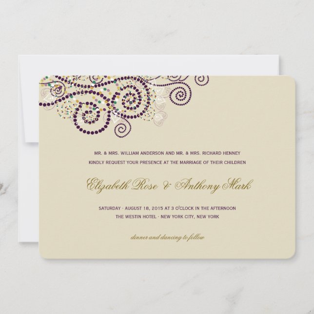 Elegante y elegante invitación a la boda de espira (Anverso)