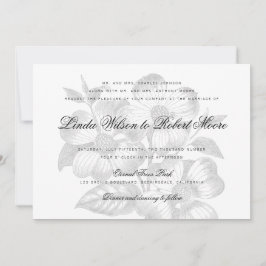 Elegante y elegante invitación a la boda de flores