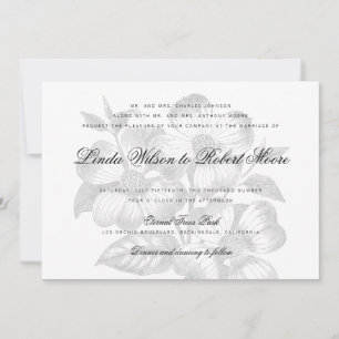 Elegante y elegante invitación a la boda de flores