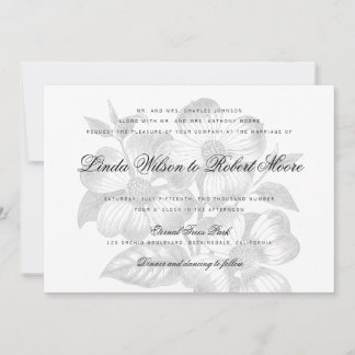 Elegante y elegante invitación a la boda de flores