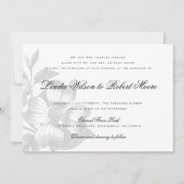 Elegante y elegante invitación a la boda de flores
