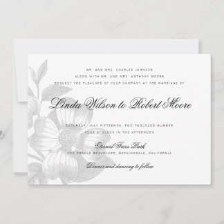 Elegante y elegante invitación a la boda de flores