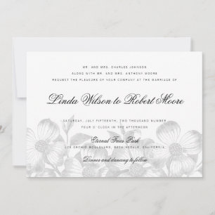 Elegante y elegante invitación a la boda de flores