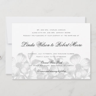 Elegante y elegante invitación a la boda de flores