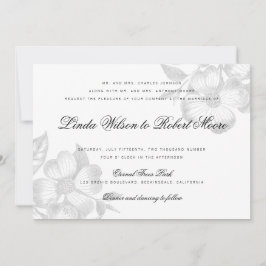 Elegante y elegante invitación a la boda de flores