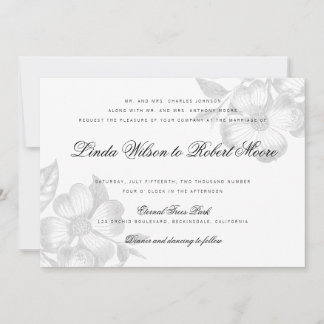 Elegante y elegante invitación a la boda de flores