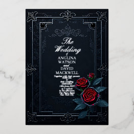 Elegante y elegante invitación a la boda negra