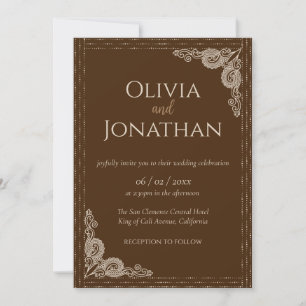 Elegante y elegante Invitación a la Boda ornamenta