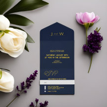 Elegante y elegante invitación a la boda todo en u