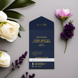 Elegante y elegante invitación a la boda todo en u