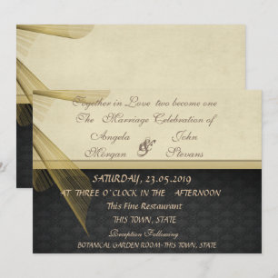 Elegante y elegante invitación de boda de damasco