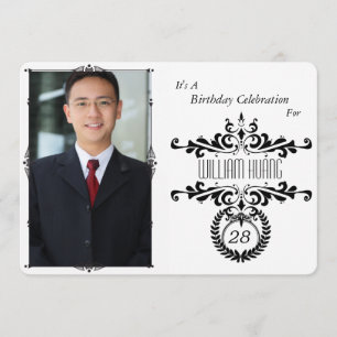 Elegante y elegante invitación de cumpleaños de fo