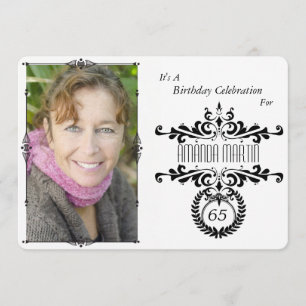 Elegante y elegante invitación de cumpleaños de fo