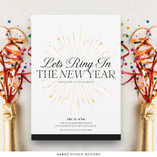 Elegante y elegante invitación de fiesta de Año Nu