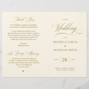 Elegante y elegante programa de oro, matrimonio pl