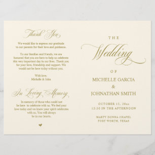 Elegante y elegante programa de oro, matrimonio pl