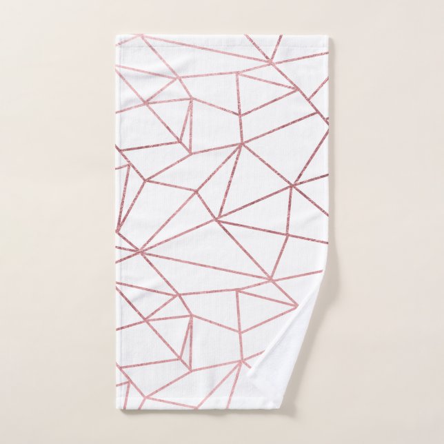 Elegante y elegante rosa de oro geométrico (Toalla de mano)