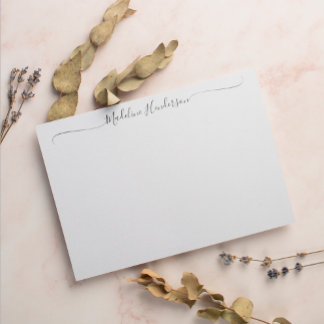 Elegante y elegante tarjeta de notas de guion blan