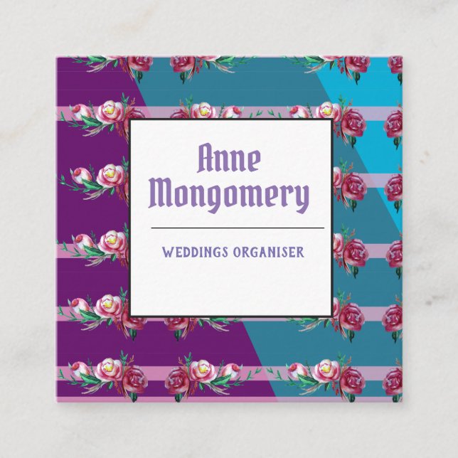 Elegante y elegante tarjeta de visita cuadrada (Anverso)