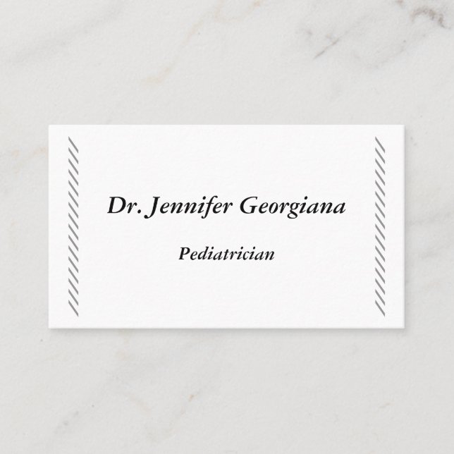 Elegante y elegante tarjeta de visita para pediatr (Anverso)