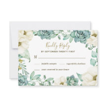 Elegante y exitosa Boda acuática Tarjetas RSVP