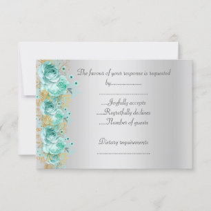 Elegante y floral Aqua Silver Rsvp