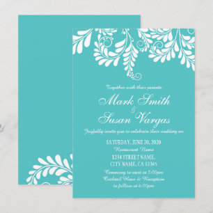 Elegante y floreciente invitación a la boda turque
