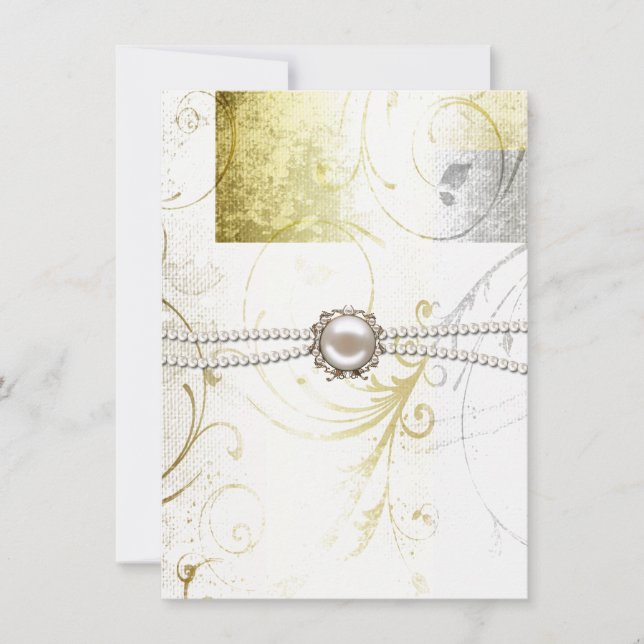 Elegante y floreciente Invitación a la cena (Anverso)