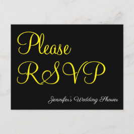 Elegante y glamorosa postal "Please RSVP"